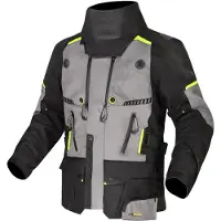 Ls2 Textil LS2 Apollo wasserdichte Motorrad Textiljacke, dunkelgrau/schwarz/neon-gelb, L