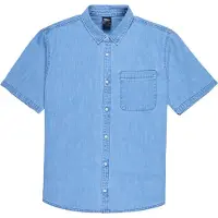 Quiksilver Kurzarmhemd "Carrigan", Herren, Gr. L, blau (flintstone), Obermaterial: 100% Baumwolle., Hemden Kurzarmhemd