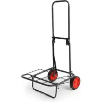 Relaxdays Transportwagen, klappbar, gepolsterter Griff, 2 Gummiräder, Spanngurte, 35 kg, kleine Transportkarre, schwarz