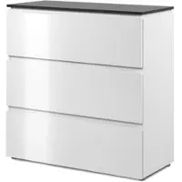 Furn.Design Kommode "Briec" in weiß Glanz und Matera grau Schubladenkommode 89 cm