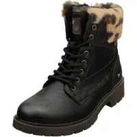 Mustang Damen Tex Stiefelette gefüttert Schwarz/Leopard