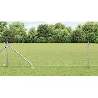 vidaXL Geschweißter Drahtzaun mit Stacheln 100 x 0,5 m Silber Netz