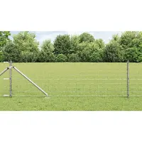 vidaXL Euro-Zaun mit Stacheln 25 x 0,8 m Verzinkter Stahl Silber Netz