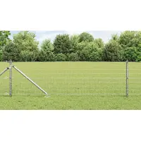 vidaXL Euro-Zaun mit Stacheln 10 x 0,4 m Verzinkter Stahl Silber Netz
