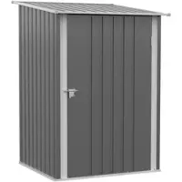 MODFU Geräteschuppen Stahl grau 100x103x160 cm mit Pultdach, abschließbarer Tür und 0,92 m2 Bodenfläche