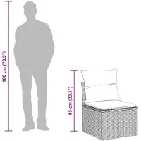 vidaXL Gartensofa-set 7 stk. Schwarz Poly Rattan