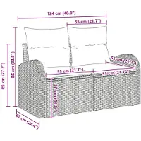 vidaXL Gartensofa-set 9 stk. Schwarz Poly-Rattan