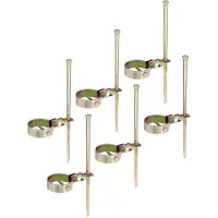 Alberts 842994 Schaukelanker, für die Befestigung am Boden, galvanisch gelb verzinkt, Länge 390 mm, Schellen-Ø 80 mm, 6er Set