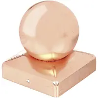 GAH Alberts Alberts 217310 Pfostenkappe für Holzpfosten, mit Kugelkopf, Kupfer, 90 x 90 mm