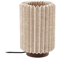 LINDBY Tischleuchte Maveo, Höhe 30 cm, Walnuss/Leinen, E27