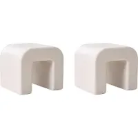 Beliani Beistelltisch 2er Set Hellgrau Kunststoff Organische U-Form Modernes Design In- & Outdoor Wasserbeständig Rostbeständig Sofatisch Sitzhocker