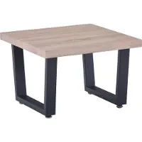 SIT Möbel Couchtisch | 60 x 60 cm | 40 mm Platte MDF Sonoma Eiche Holzoptik | Gestell Metall | B 60 x T 60 cm H 40 cm | 19000-33 | Serie COUCHTISCH