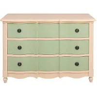 Casa Padrino Landhausstil Kommode mit 3 Schubladen Beige / Grün 130 cm - Landhausstil Möbel