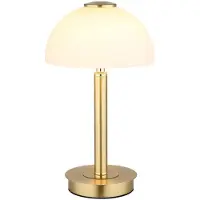 Globo Lighting LED Tischleuchte, messing, opal, Touchdimmer, H 31,5 cm