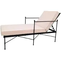 Casa Padrino Luxus Jugendstil Gartenliege Schwarz / Weiß 190 cm