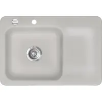 SYSTEMCERAM KeraDomo Spüle JUNA 75 in ALU - Becken links mit Excenterbedienung / / Keramikspüle