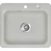 SYSTEMCERAM KeraDomo Spüle JUNA 57 in ALU mit Excenterbedienung / / Keramikspüle