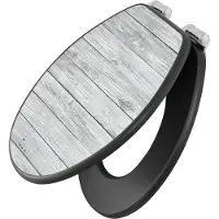 Banjado Design WC Sitz Anthrazit mit Absenkautomatik MDF - Weiß Gebeizt - hochwertiger MDF Klodeckel/WC-Sitz mit Universal Scharnieren für alle gängigen Toiletten [TDA 11291]