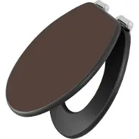 Banjado Design WC Sitz Anthrazit mit Absenkautomatik MDF - Schokobraun - hochwertiger MDF Klodeckel/WC-Sitz mit Universal Scharnieren für alle gängigen Toiletten [TDA-0021]