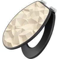 Banjado Design WC Sitz Anthrazit mit Absenkautomatik MDF - Steinwand 2 - hochwertiger MDF Klodeckel/WC-Sitz mit Universal Scharnieren für alle gängigen Toiletten [TDA 12892]