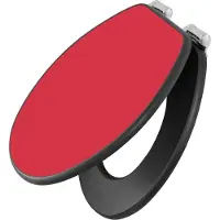 Banjado Design WC Sitz Anthrazit mit Absenkautomatik MDF - Feuerrot - hochwertiger MDF Klodeckel/WC-Sitz mit Universal Scharnieren für alle gängigen Toiletten [TDA-0012]