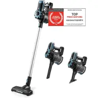 TZS First Austria 2-in-1 Akku Staubsauger, Kabellos, 120 W, 2200 mAh, LED Beleuchtung, 2 Saugstufen, Handstaubsauger, Staubsauger, Beutellos, Blau