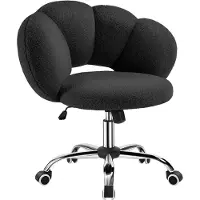 Yaheetech Bürostuhl höhenverstellbarer Schreibtischstuhl ergonomischer Bürosessel, Wolkenform, bis 136 kg belastbar, Schwarz