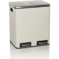 Hjh OFFICE Mülleimer 30 Liter Clean 9 Abfalleimer Mülltrenner rechteckig für Küche, Büro mit Step-On 48.0 x 41.5 x 32.0 cm