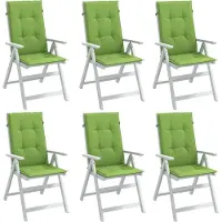 vidaXL Möbel Hochlehner-Auflagen 6 Stk. Melange Grün 120x50x4 cm Stoff - Gartenmöbelauflagen &49742