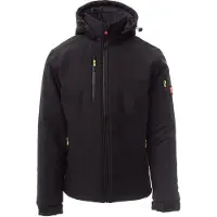 Mivaro Herren Winterjacke in Schwarz - Softshelljacke mit abnehmbarer Kapuze - gefütterte Jacke - wasserdicht und winddicht, Stehkragen, Regular Fit, Größen S bis 5XL