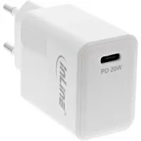 InLine USB PD Netzteil Ladegerät Single USB-C, Power Delivery, 20W, weiß, Drinnen, AC, 12 V, Weiß
