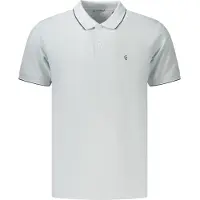 Coveri Moving Elegantes Herren-Poloshirt Blau: Kurzarm, Kontrastdetails, Stickerei