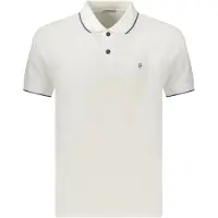 Coveri Moving Weißes Herren-Poloshirt mit Stickerei & kontrastierenden Details