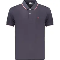 Coveri Moving Herren Poloshirt Blau – Kurzarm, Kontrastdetails, Besticktes Logo