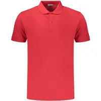 Coveri Moving Elegantes Herren-Kurzarm-Poloshirt in Rot mit Stickerei und Logo