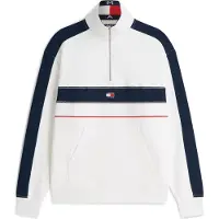 Tommy Hilfiger Relaxed Colorblock Quarter Zip Ecru Größe: M | Kaputzenpullis Outlet | Herren | Braun