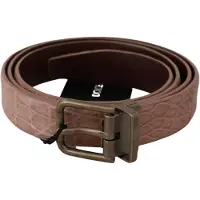 Dolce&Gabbana Ceinture en cuir à boucle dorée en peau exotique beige pour homme