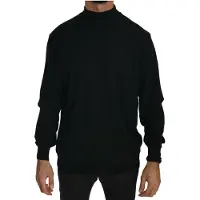 Mila Schon Schwarzer Rollkragenpullover aus reiner Wolle