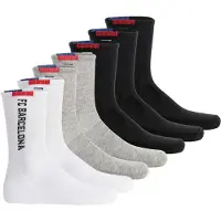 FC Barcelona Kinder Socken, 7er Pack - Tennis Socks, Schriftzug-Logo, Baumwollmischung, einfarbig