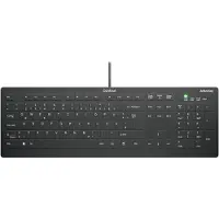 Contour Design Design Active Key QuickClean Medizinische Tastatur IP68 Full-Size Kabelgebunden Schwarz DE C8112, Volle Größe (100%), Kabelgebunden, USB, Scherenschalter, QWERTZ, Schwarz