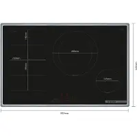 Bosch Serie 6 PXE845HC1E, Schwarz, Integriert, 80 cm, Zonen-Induktionskochfeld, Glaskeramik, 4 Zone(n)