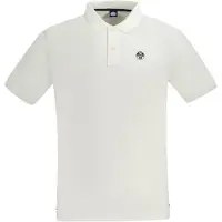 North sails Herren Kurzarm-Poloshirt Weiß mit Applikation und Logodetail