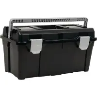 Raaco Werkzeugkoffer Breite 580 x Höhe 285 x Tiefe 290mm aus Polypropylen mit Schnappverschluss schwarz / silber - 715195