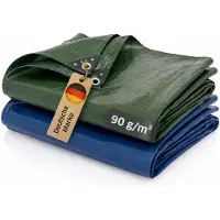 Noor Abdeckplane EASY - 90g/m² - 4x5 m - Grün - Gewebeplane mit Ösen - wasserdichte Plane für Heim & Garten - UV-resistent & wetterfest