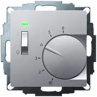 Eberle UP-Raumregler UTE 1011 Aluminium, Maße 55x55, Temperatur 5-30 C, AC 230V