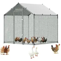 Vevor Hühnerstall 2x2x2 m Begehbarer Hühnerauslauf mit Abdeckung