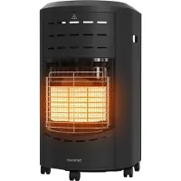 Auronic Mobiler Gasofen - mit Rollen - bis 60 m² - 4200W Gasheizung - Inklusive Gasdruckregler und Gasschlauch - Inklusive Schutzhülle - Schwarz