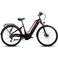 SAXONETTE Quantum Sport Trapez 28" E-Bike, SHIMANO Deore 10-Gang Kettenschaltung, Mittelmotor, 36V 15Ah Akku, Elektrofahrrad,RH45 (bordeaux glänzend)