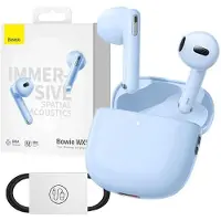 Baseus kabellose Kopfhörer Bowie WX5 (A00051000313-00) – TWS, Bluetooth 5.3, 4-Mikrofon-ENC, Touch-Steuerung, 400 mAh, blau