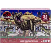 Mattel Jurassic World Insel-Abenteuer Adventskalender, 24 Spielzeugüberraschungen, 19 Mini-Dinosaurier, 4 Jahr(e), Mehrfarbig, Kunststoff